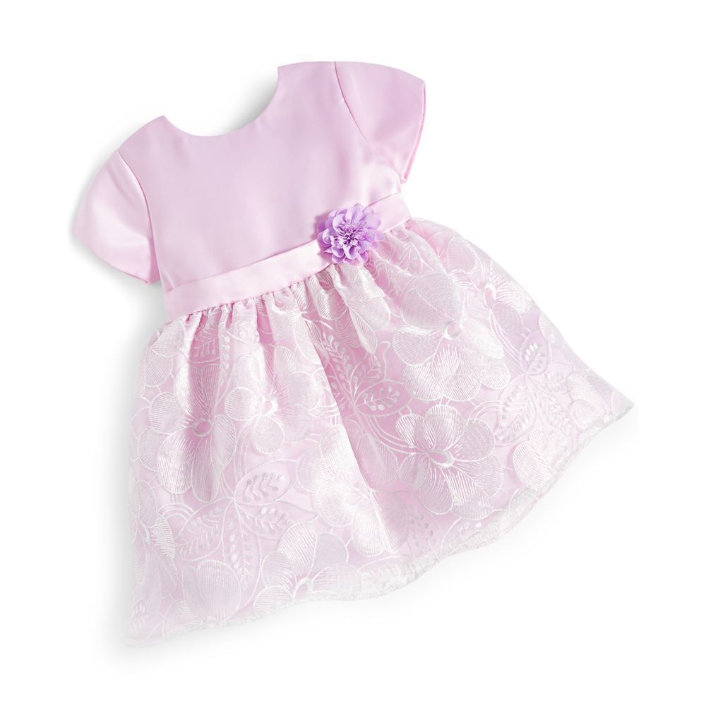 Purple Rose Baby Girl Satin Bodice Floral Skirt Dress Size 6/9M